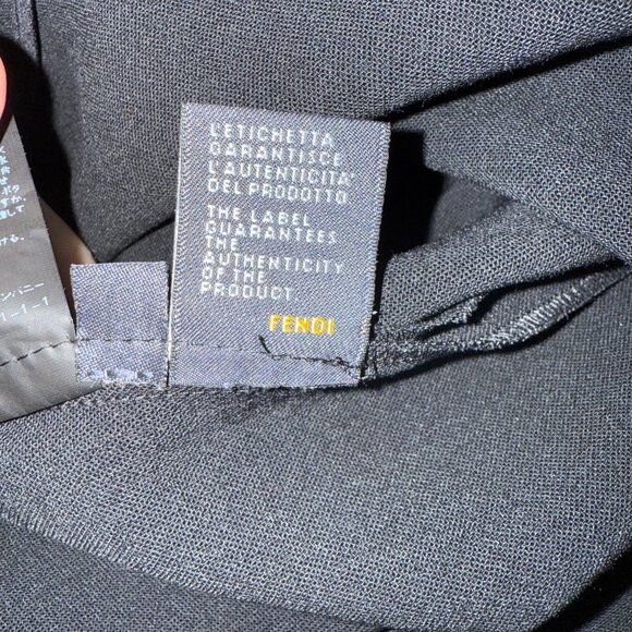 Fendi Black Wool Blend Wide Leg Dress Pants - Picture 4 of 5